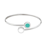 OCEAN TURQUOISE AND WHITE CHIPS BANGLE SILVER
