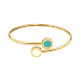 OCEAN TURQUOISE AND WHITE CHIPS BANGLE GOLD
