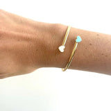 AMARE TURQUOISE AND WHITE CHIPS BANGLE GOLD