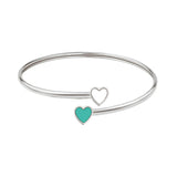 AMARE TURQUOISE AND WHITE CHIPS BANGLE SILVER