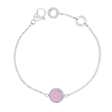 OCEAN FONDANT PINK CHIP BRACELET WITH ZIRCONIA SILVER