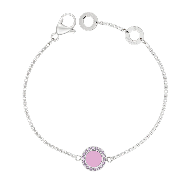 OCEAN FONDANT PINK CHIP BRACELET WITH ZIRCONIA SILVER