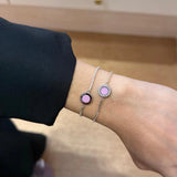 OCEAN FONDANT PINK CHIP BRACELET WITH ZIRCONIA SILVER