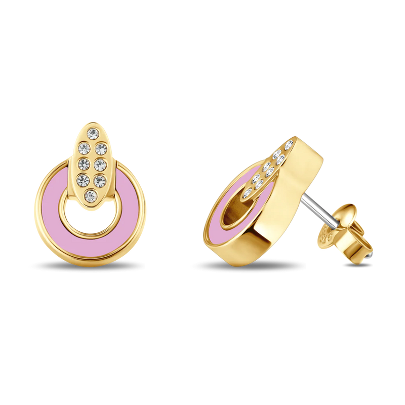 NEREIDA FONDANT PINK CHIP WITH ZIRCONIA EARRINGS
