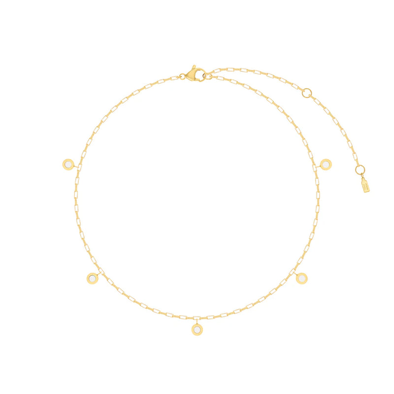 NEW WAVE HANGING 5 CHIPS WHITE NECKLACE