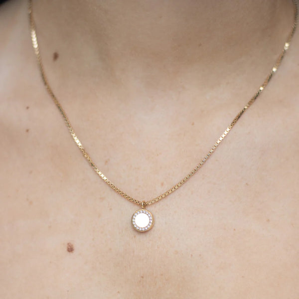 OCEAN WHITE CHIP WITH ZIRCONIA NECKLACE