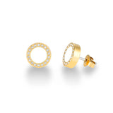 OCEAN WHITE CHIP WITH ZIRCONIA EARRINGS GOLD