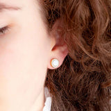 OCEAN WHITE CHIP WITH ZIRCONIA EARRINGS GOLD
