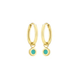 NEW WAVE HOOPS HANGING TURQUOISE CHIP GOLD