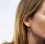 NEW WAVE HOOPS HANGING TURQUOISE CHIP GOLD