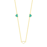 AMARE TURQUOISE WHITE CHIPS NECKLACE GOLD