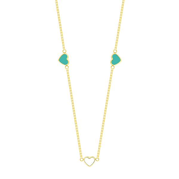 AMARE TURQUOISE WHITE CHIPS NECKLACE GOLD