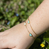 AMARE TURQUOISE AND WHITE CHIPS TRIO BRACELET GOLD