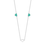 AMARE TURQUOISE AND WHITE CHIPS NECKLACE SILVER