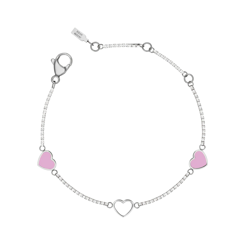 AMARE FONDANT PINK AND WHITE CHIPS TRIO BRACELET SILVER