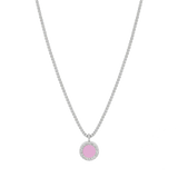 OCEAN FONDANT PINK CHIP WITH ZIRCONIA NECKLACE SILVER