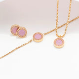 OCEAN FONDANT PINK CHIP WITH COLORED ZIRCONIA BRACELET GOLD