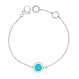 OCEAN TURQUOISE CHIP BRACELET SILVER