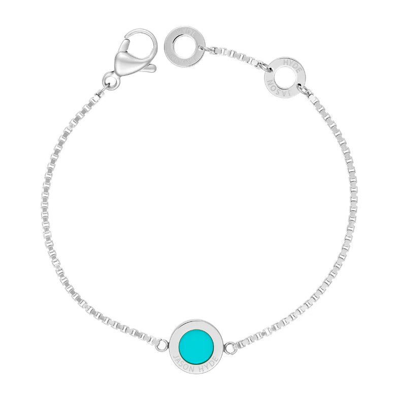 OCEAN TURQUOISE CHIP BRACELET SILVER