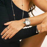 OCEAN TURQUOISE CHIP BRACELET SILVER