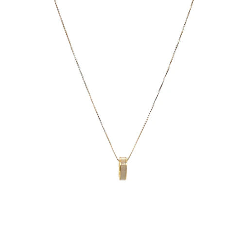 WEWA BEIGE CIRCLE CHIP NECKLACE GOLD