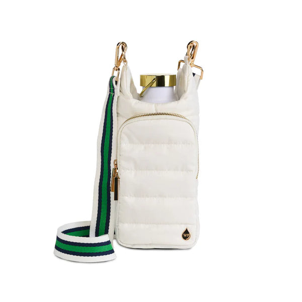HYDROBAG Neoprene stripe white green strap bottle bag