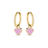 AMARE HOOPS HANGING FONDANT PINK CHIP GOLD