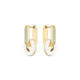 HOOPS LIFESAVER WHITE WITH ZIRCONIA EARING