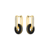 HOOPS LIFESAVER BLACK WITH ZIRCONIA EARING