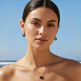 HOOPS LIFESAVER BLACK WITH ZIRCONIA EARING