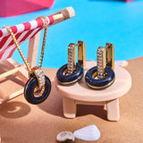 HOOPS LIFESAVER BLACK WITH ZIRCONIA EARING