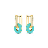 HOOPS LIFESAVER TURQOUISE WITH ZIRCONIA EARING