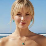 HOOPS LIFESAVER TURQOUISE WITH ZIRCONIA EARING