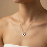 LIFESAVER WHITE CHIP WITH ZIRCONIA NECKLACE