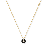 LIFESAVER BLACK CHIP WITH ZIRCONIA NECKLACE