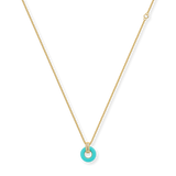 LIFESAVER TURQOUISE CHIP WITH ZIRCONIA NECKLACE