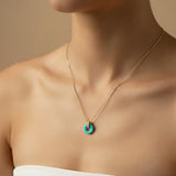 LIFESAVER TURQOUISE CHIP WITH ZIRCONIA NECKLACE