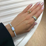 THALASSA WHITE CHAIN WHITE CHIP WITH ZIRCONIA MAGNET