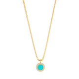 OCEAN TURQUOISE CHIP WITH ZIRCONIA NECKLACE GOLD