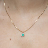 OCEAN TURQUOISE CHIP WITH ZIRCONIA NECKLACE GOLD