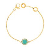 OCEAN TURQUOISE CHIP WITH ZIRCONIA BRACELET GOLD