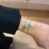 OCEAN TURQUOISE CHIP WITH ZIRCONIAS BRACELET SILVER