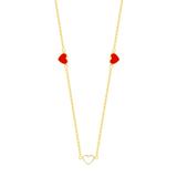 AMARE RED AND WHITE CHIPS TRIO NECKLACE