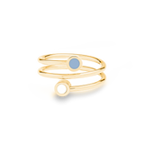 NEW WAVE POWDER BLUE AND WHITE CHIP DOUBLE RING