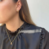 NEREIDA NUTSHELL CHIP WITH ZIRCONIA EARRINGS