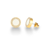 OCEAN CAPPUCCINO CHIP EARRINGS WITH ZIRCONIA
