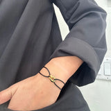 WEWA BLACK CORD BLACK CHIP BRACELET