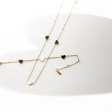 AMARE BLACK AND WHITE CHIPS TRIO NECKLACE