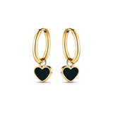 AMARE HOOPS HANGING BLACK CHIP GOLD