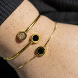 OCEAN BLACK AND PAVE CHIPS BANGLE